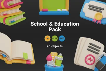 Educación escolar Paquete de Icon 3D