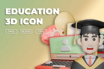 Educación y aprendizaje Paquete de Icon 3D