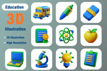 Education 1 3D Icon Pack