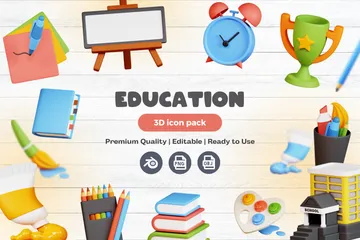 Free Education 3D Icon Pack