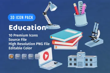 Education 3D Icon Pack