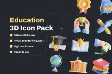 교육 3D Icon 팩