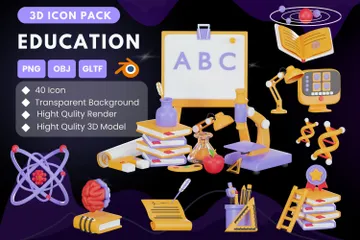 EDUCATION 3D Icon Pack