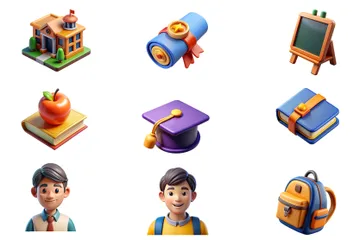 Education 3D Icon Pack