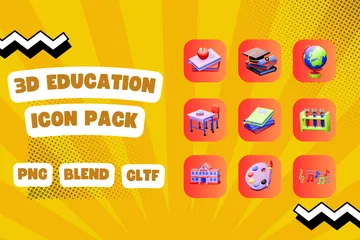 Education 3D Icon Pack