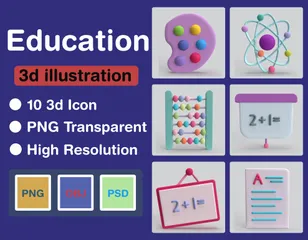 Education 3D Icon Pack