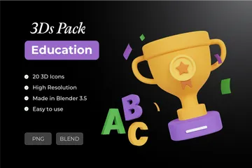 Education 3D Icon Pack