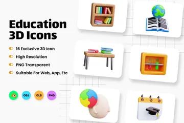 Education 3D Icon Pack