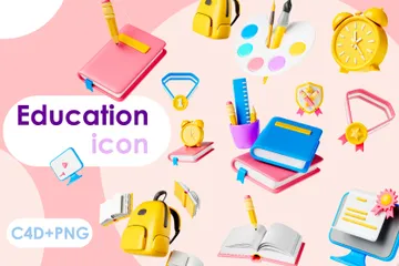 Education 3D Icon Pack