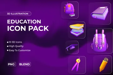 Education 3D Icon Pack