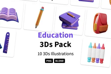 Education 3D Icon Pack