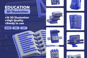 Education 3D Icon Pack