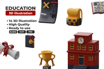 Education 3D Icon Pack