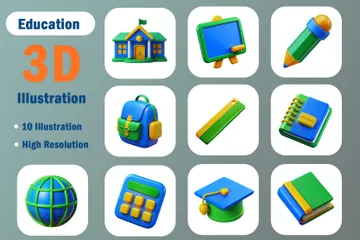 Education 3D Icon Pack