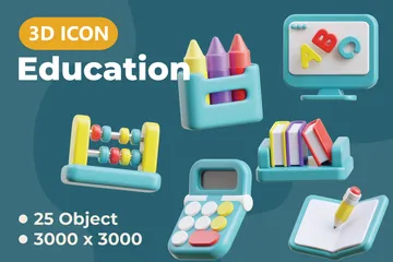 Education 3D Icon Pack