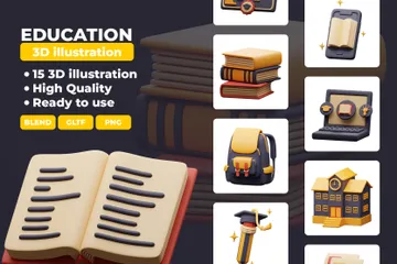 Education 3D Icon Pack