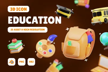 Education 3D Icon Pack