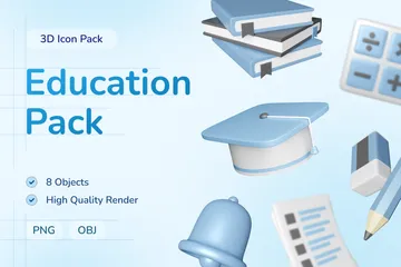 Education 3D Icon Pack