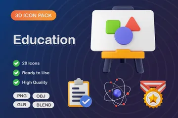 Education 3D Icon Pack