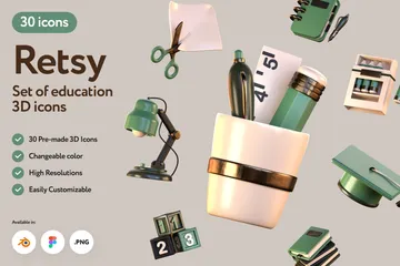 Education 3D Icon Pack