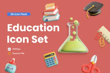 Education 3D Icon Pack