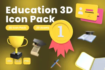 Education 3D Icon Pack