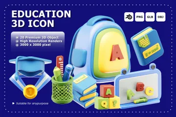 Education 3D Icon Pack