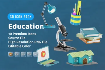 Education 3D Icon Pack