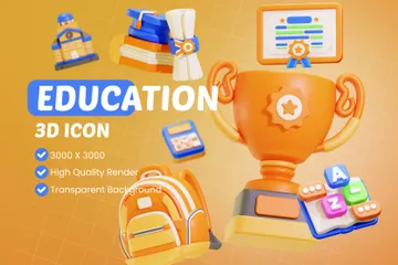 Education 3D Icon Pack