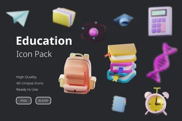 Education 3D Icon Pack