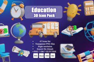 Education 3D Icon Pack