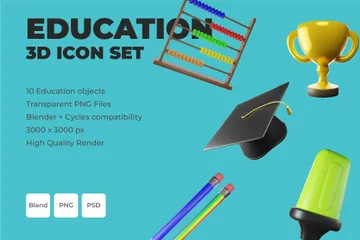 Education 3D Icon Pack