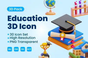 Education 3D Icon Pack