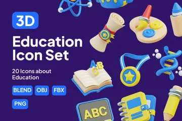 Education 3D Icon Pack