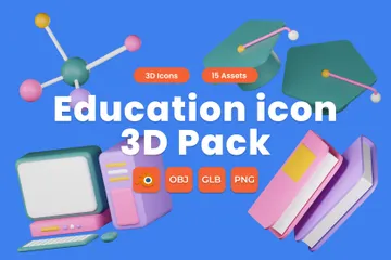 Education 3D Icon Pack