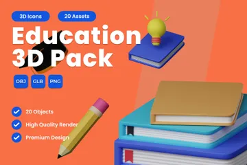 Education 3D Icon Pack