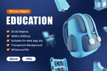 Education 3D Icon Pack