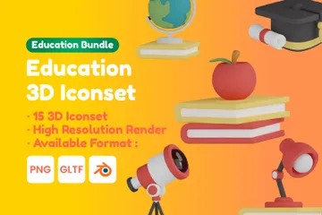 Education 3D Icon Pack