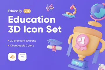 Education 3D Icon Pack