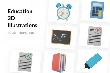 Education 3D Illustration Pack