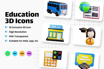 Education 3D Illustration Pack