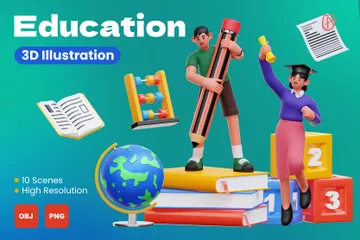 Education 3D Illustration Pack