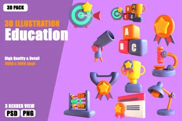 교육 3D Illustration 팩