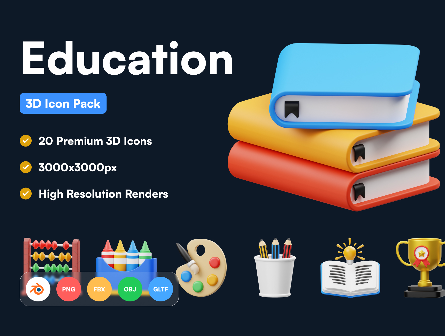 Premium education 3d illustration pack from school education 3d