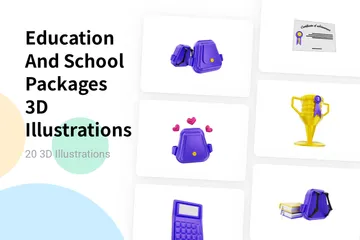 교육 및 학교 3D Illustration 팩