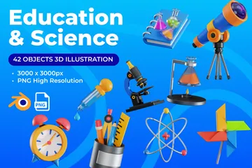 Education And Science 3D Icon Pack