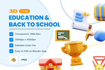 Education & Back To School 3D Icon Pack