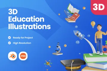 Education Character 3D Illustration Pack