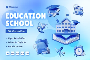 Éducation École Pack 3D Icon