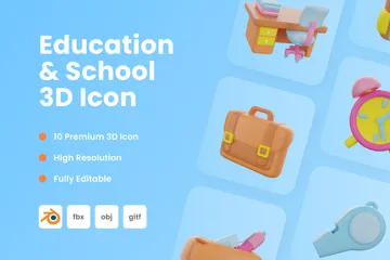 Éducation et école Pack 3D Icon